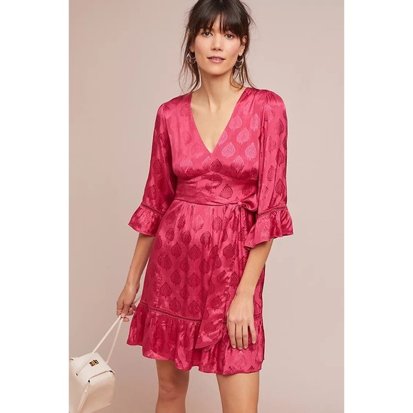 Anthropologie Mauve‎ Christine Belted Dress - Picture 1 of 8